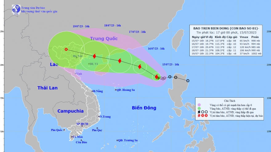 Tin mới nhất về cơn bão số 1 trên Biển Đông