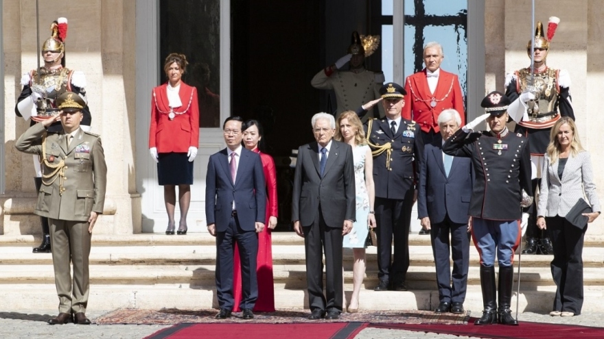 Italian President hosts farewell ceremony for Vietnamese counterpart