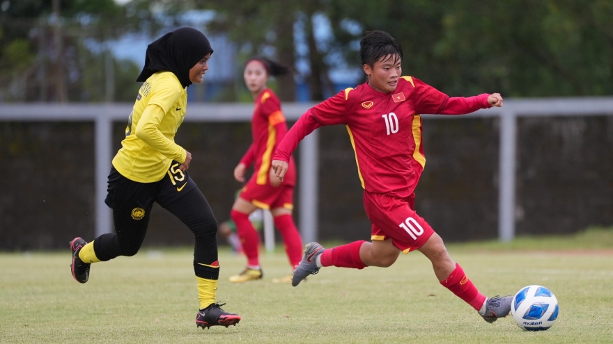 U19 nữ Việt Nam vào bán kết U19 nữ Đông Nam Á sau trận thắng Malaysia 6-0