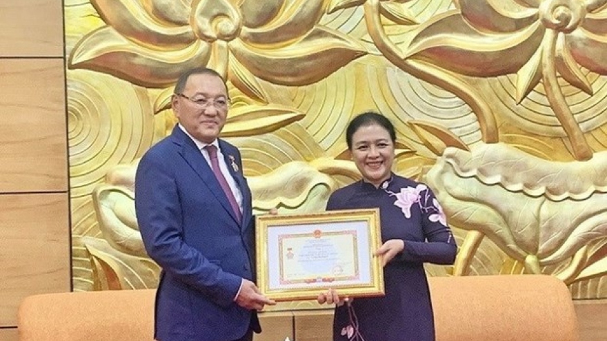 Kazakh Ambassador awarded friendship insignia