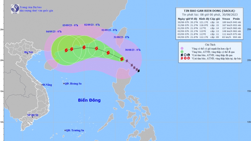 Bão Saola giật trên cấp 17 đang ở phía Bắc đảo Luzon (Philippines)