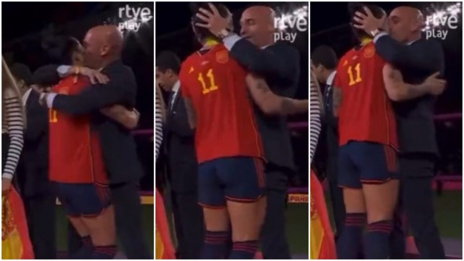 Chủ tịch LĐBĐ Tây Ban Nha bị chỉ trích vì ôm hôn nữ cầu thủ vô địch World Cup