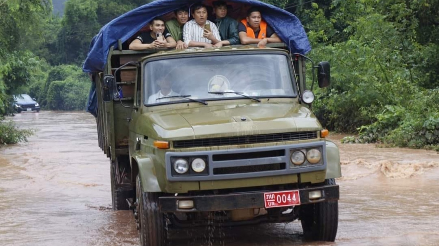 Nhiều địa phương ở Lào bị ngập lụt do mưa lớn trên diện rộng