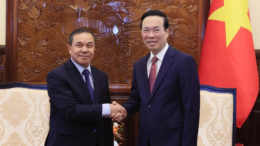 Chủ tịch nước Võ Văn Thưởng tiếp Đại sứ Lào chào từ biệt kết thúc nhiệm kỳ
