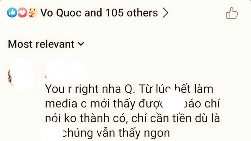 Xác minh tài khoản Facebook Vo Quoc xúc phạm báo chí