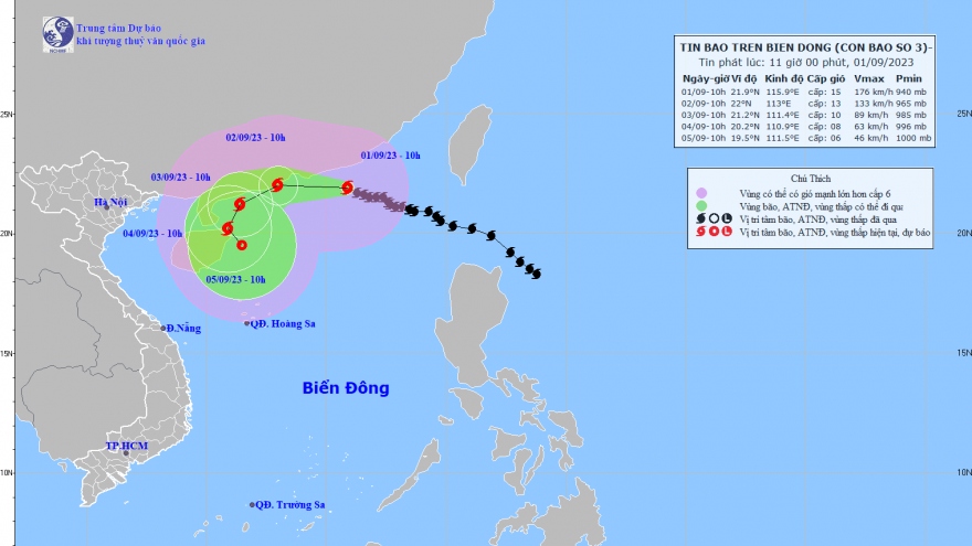 Bão số 3 có khả năng đổi hướng và tiếp tục suy giảm
