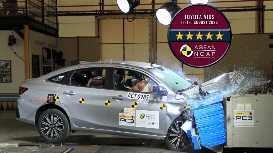 Toyota Vios 2023 đạt chuẩn an toàn 5 sao Asean NCAP