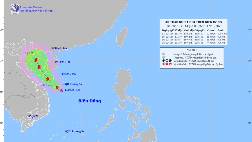 Tropical depression about 160 km from Hoang Sa Archipelago