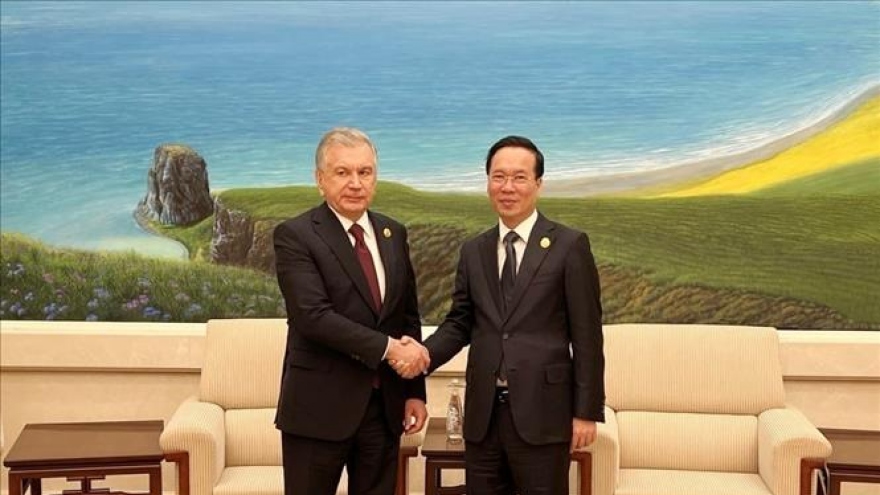 Chủ tịch nước Võ Văn Thưởng gặp Tổng thống Uzbekistan