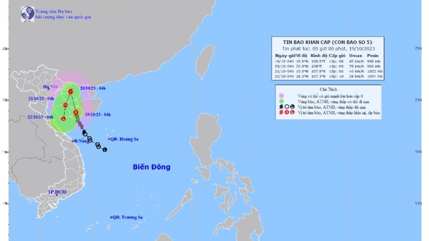 Bão số 5 khả năng đổi hướng đột ngột trên Vịnh Bắc bộ, Miền Bắc đón không khí lạnh
