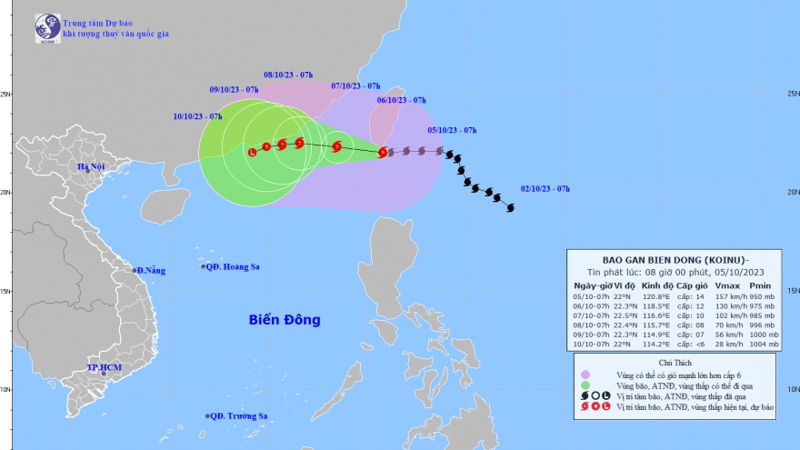 Bão Koinu đang suy yếu dần