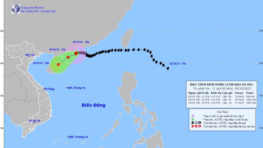 Bão số 4 giật cấp 11 đang ở phía Nam tỉnh Quảng Đông (Trung Quốc)
