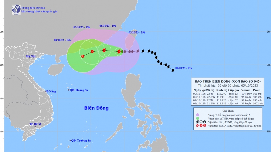 Bão Koinu vào Biển Đông, trở thành bão số 4