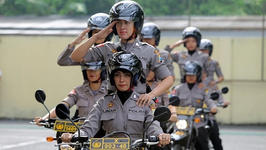 Indonesia tăng cường cảnh sát nữ để đảm bảo an ninh cho bầu cử