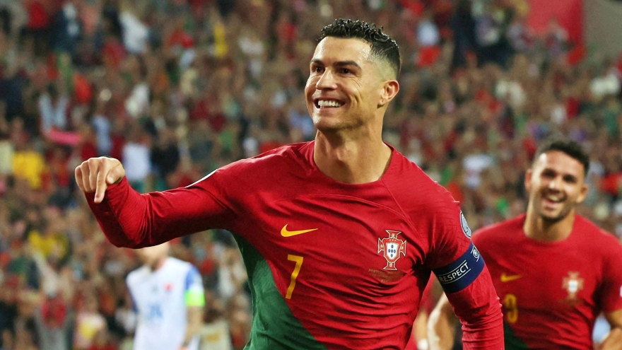 Ronaldo vươn lên dẫn đầu danh sách “Vua phá lưới” vòng loại EURO 2024