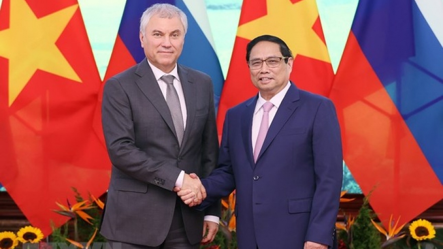 Thủ tướng Phạm Minh Chính hội kiến Chủ tịch Duma Quốc gia Quốc hội Liên bang Nga