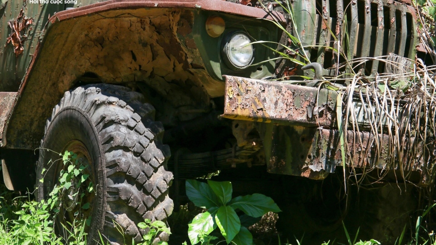 Cận cảnh xe cộ, máy móc nằm hoen rỉ gần nửa thập kỷ trong rừng tràm