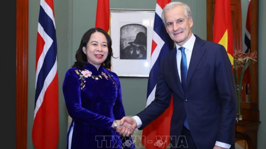 Phó Chủ tịch nước Võ Thị Ánh Xuân hội đàm với Thủ tướng Na Uy Jonas