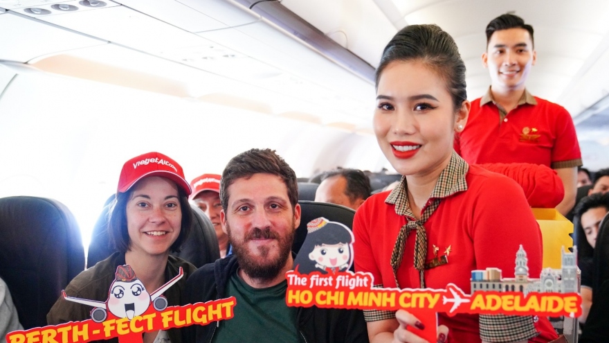 Đường bay đến Perth, Adelaide của Vietjet vừa khai trương