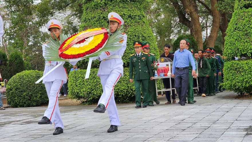 Truy điệu, an táng 3 liệt sĩ hy sinh trong Chiến dịch Điện Biên Phủ