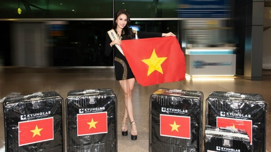 Ngoc Hang departs for Miss Intercontinental 2023 in Egypt