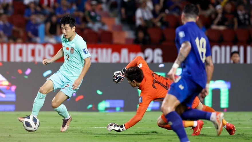 Kết quả vòng loại World Cup 2026: ĐT Thái Lan thua ngược ĐT Trung Quốc