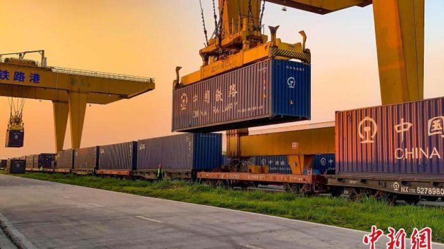 Đường sắt chở hàng Việt Nam-Trung Quốc tại Quảng Tây thực hiện hơn 1.000 chuyến