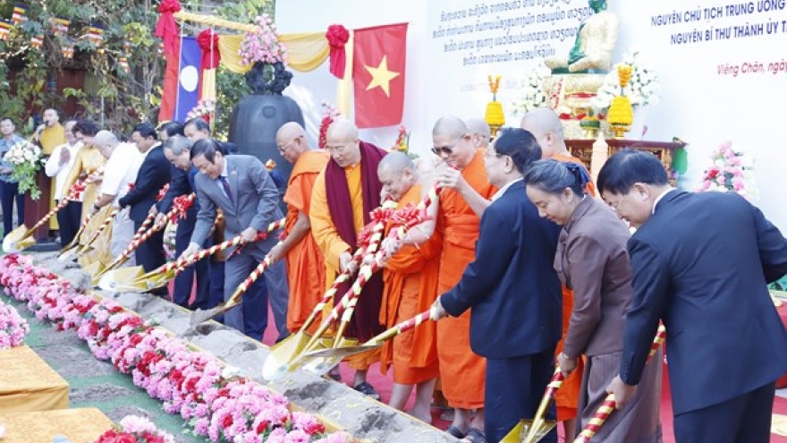 Work starts on upgrade of Vietnamese pagoda in Vientiane