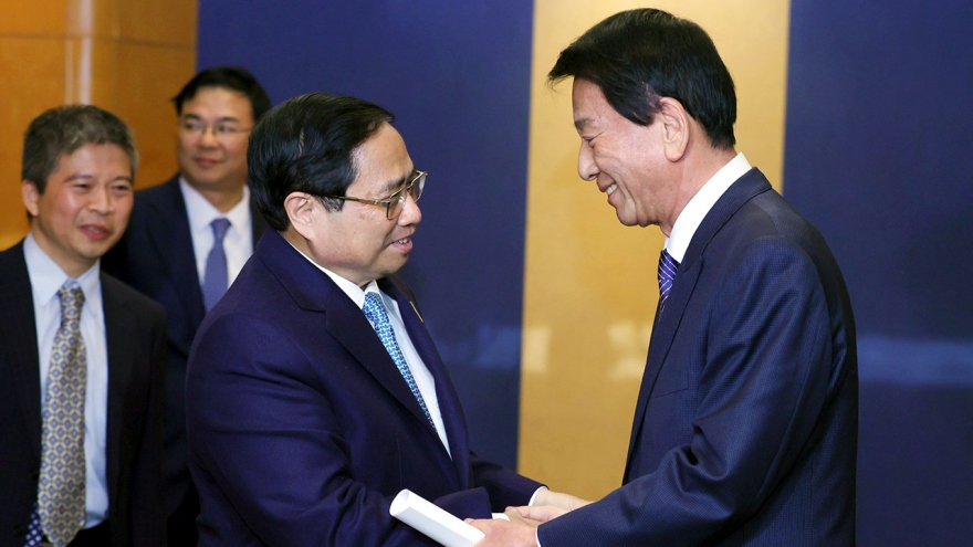 Thủ tướng Phạm Minh Chính tiếp nguyên Đại sứ đặc biệt Nhật-Việt Sugi Ryotaro
