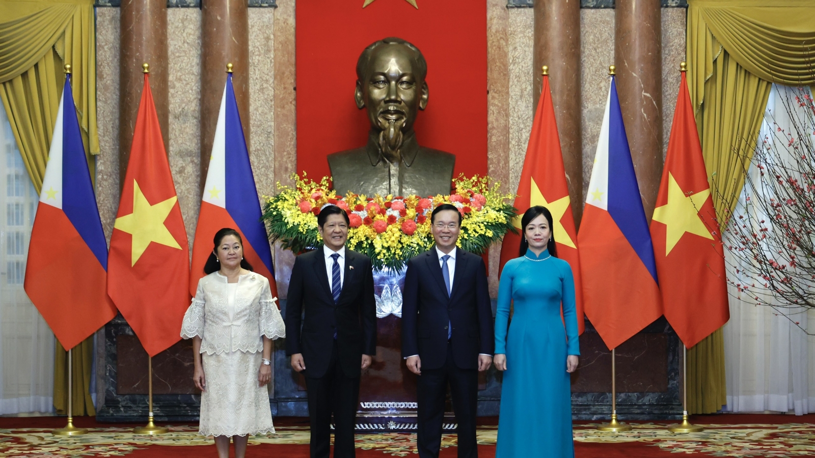 Toàn cảnh lễ đón và hội đàm giữa Chủ tịch nước Việt Nam và Tổng thống Philippines