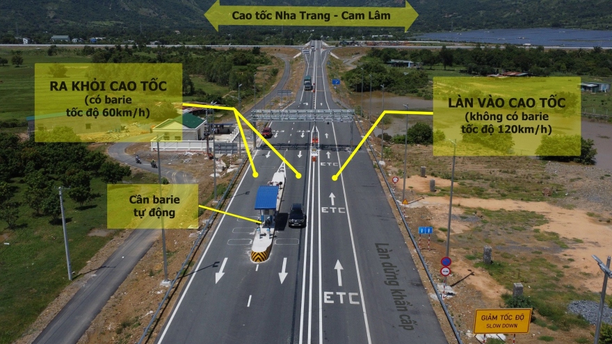 Việc thu phí không barie tại cao tốc Nha Trang-Cam Lâm, Cam Lâm-Vĩnh Hảo như thế nào?