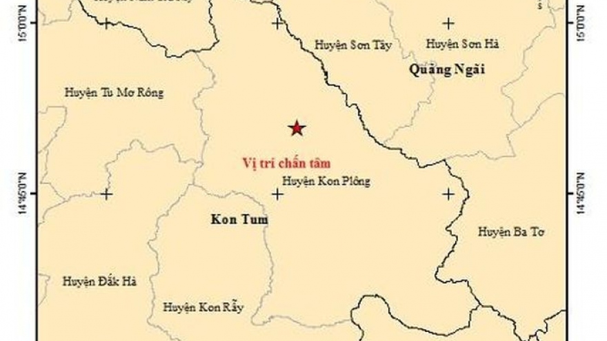 Five consecutive earthquakes hit Kon Tum