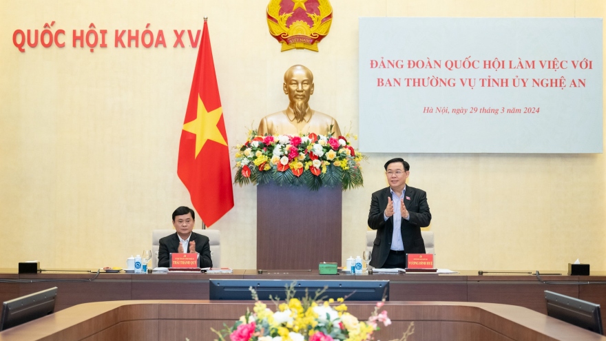Đảng đoàn Quốc hội làm việc với Ban thường vụ tỉnh Nghệ An
