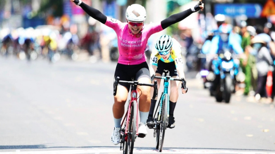 Local female cyclist wins seventh stage of Biwase Cup