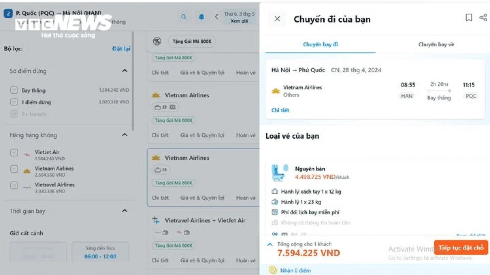 Giá vé máy bay 30/4 lại 'nóng'