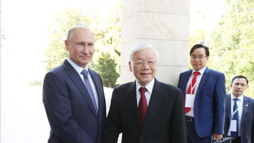 Tổng Bí thư Nguyễn Phú Trọng chúc mừng Tổng thống Putin tái đắc cử