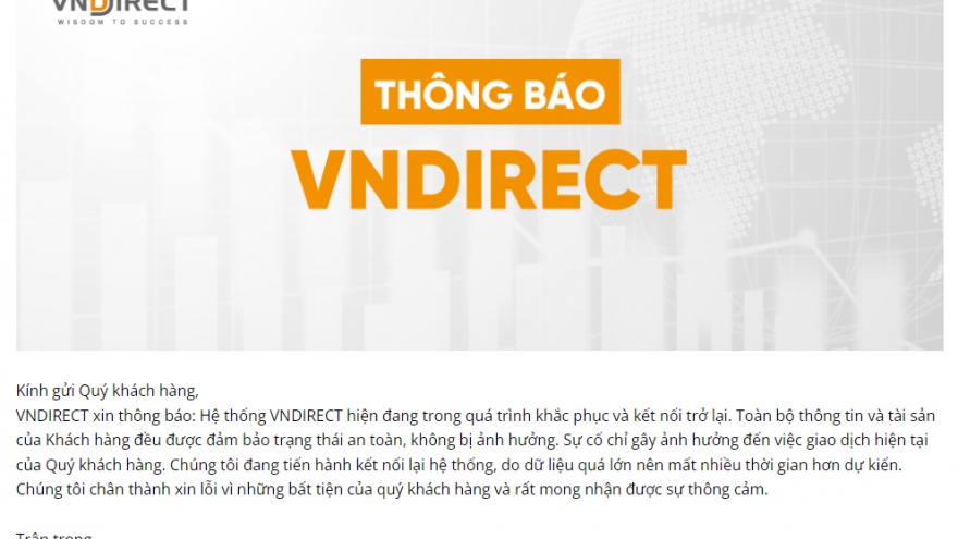 Sau vụ VNDirect bị “sập”, Ủy ban Chứng khoán Nhà nước phát cảnh báo khẩn