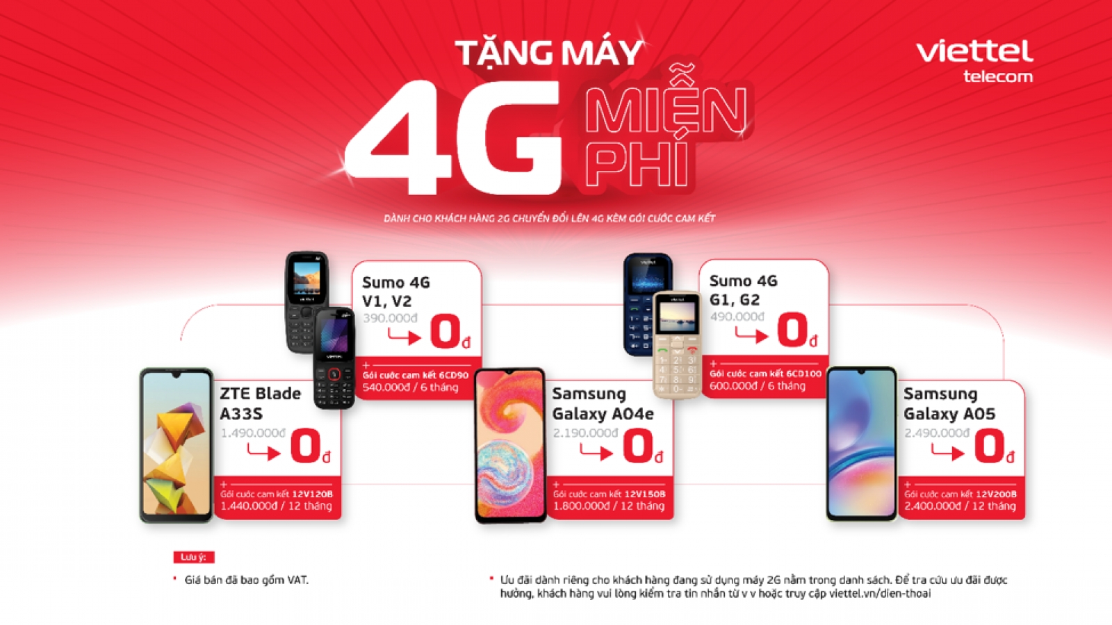 Viettel tặng miễn phí điện thoại 4G cho khách hàng 2G
