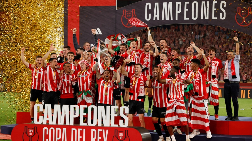 Athletic Bilbao tạo cảm xúc mãnh liệt khi vô địch Cúp Nhà Vua sau 40 năm chờ đợi