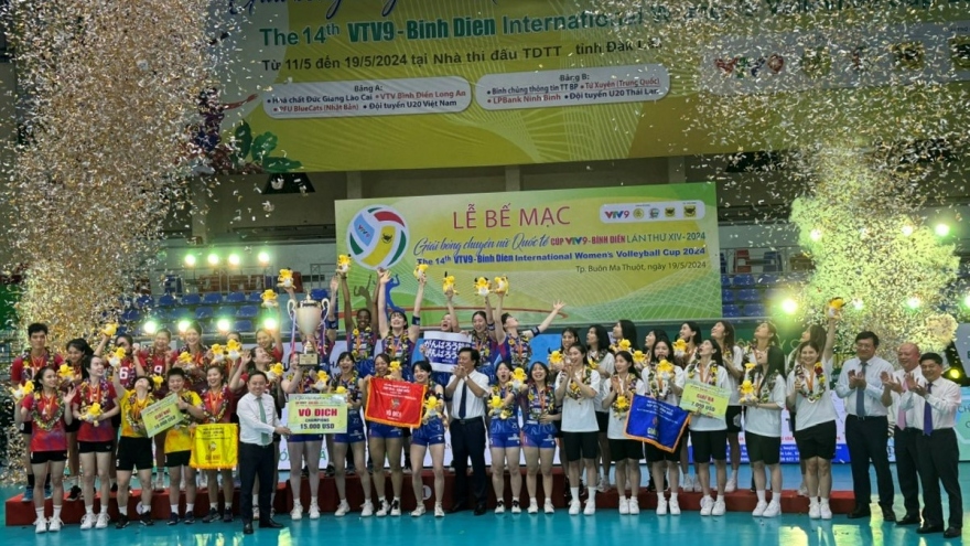 PFU Blue Cats vô địch Giải bóng chuyền nữ quốc tế với thành tích bất bại