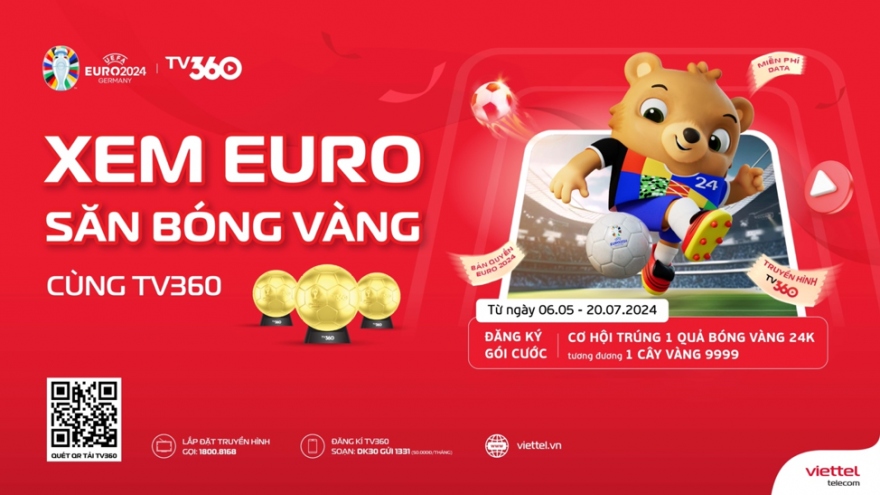 Xem Euro trên TV360 trúng quả bóng vàng 9999