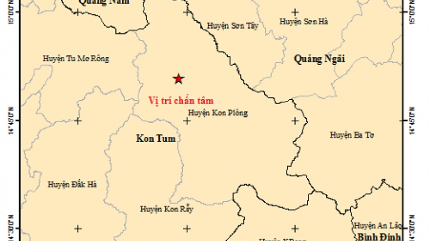 Kon Tum xảy ra 2 trận động đất liên tục