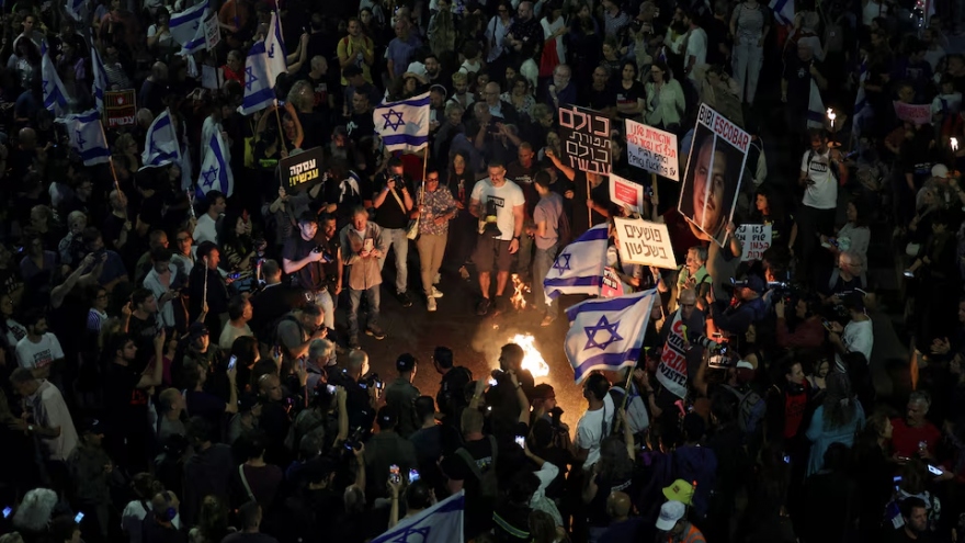 Hàng nghìn người Israel biểu tình yêu cầu thả khoảng 130 con tin ở Gaza