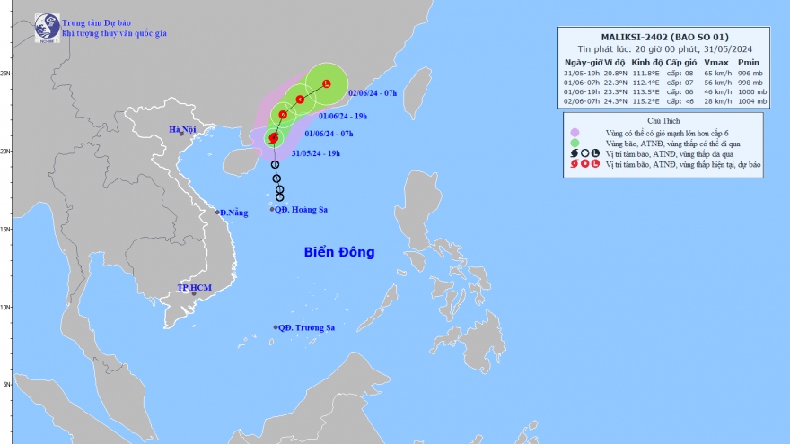 Bão số 1 giật cấp 10, đang hướng về phía Quảng Đông (Trung Quốc)