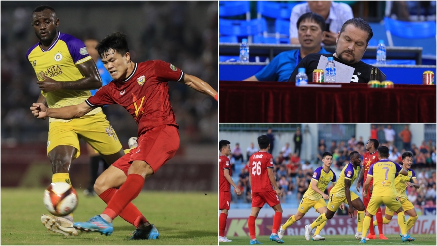 Sân Hà Tĩnh đón vị khách bất ngờ, Hà Nội FC rơi điểm dù dẫn trước 2 bàn