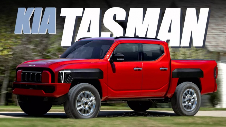 Hé lộ những hình ảnh đầu tiên của mẫu bán tải Kia Tasman 2025