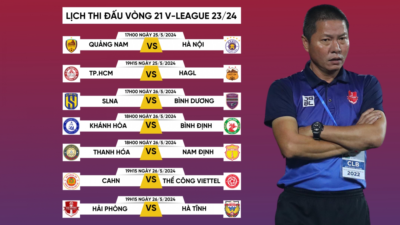 Lịch thi đấu vòng 21 V-League 2023/2024: Nam Định gặp khó, Hà Nội FC mừng thầm