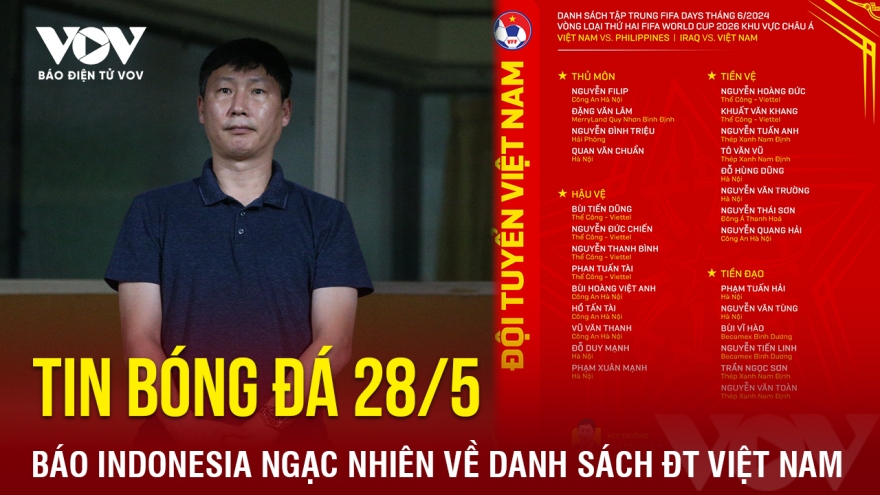 Tin bóng đá 28/5: Báo Indonesia ngạc nhiên về danh sách ĐT Việt Nam