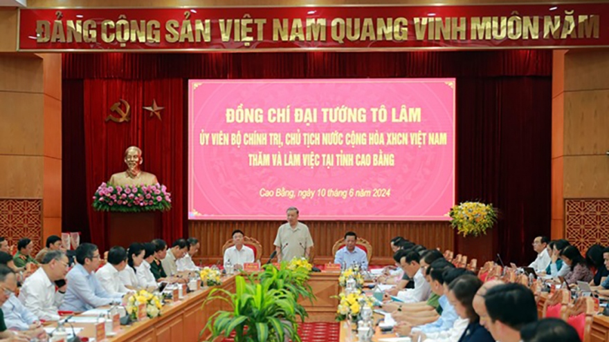 Chủ tịch nước Tô Lâm làm việc với Ban Thường vụ tỉnh ủy Cao Bằng