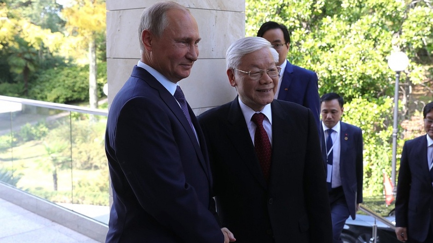 Tổng Bí thư Nguyễn Phú Trọng trao đổi thư mừng với Tổng thống Nga Putin